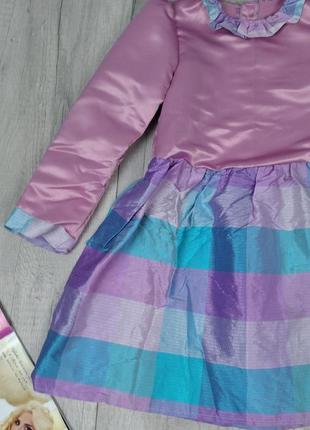 Платье для девочки с длинным рукавом розовое размер 128 (8 лет)3 фото