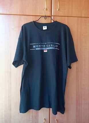 Новая котоновая/хлопковая мужская черная футболка monte carlo.