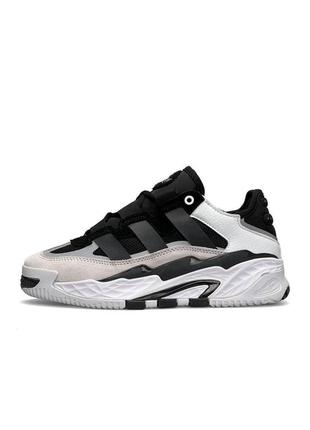 Мужские кроссовки adidas niteball white black на осень premium качества, стильные и удобные кроссовки на каждый день