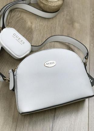Сумка жіноча крос-боді guess оригінал perdita Grafite dome crossbody гесс крос боді біла