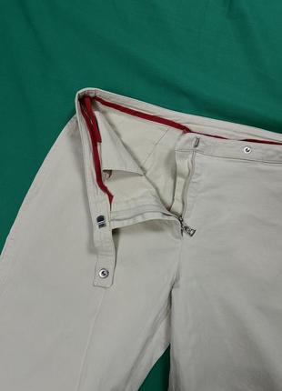 Prada straight beige cotton red tab pants вінтажні бежеві брюкі з червоною стрічкою прада4 фото