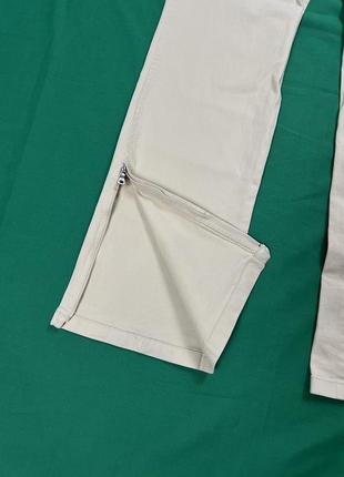 Prada straight beige cotton red tab pants вінтажні бежеві брюкі з червоною стрічкою прада5 фото