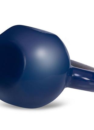 Гиря чугунная с виниловым покрытием zelart ta-5161-16 вес 16кг темно-синий4 фото