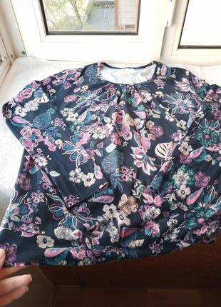 Вискозная трикотажная блуза блузка лонгслив большого размера9 фото