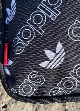 Мессенджер черный adidas сумка через плечо из ткани адидас, барсетка повседневная средняя летняя10 фото