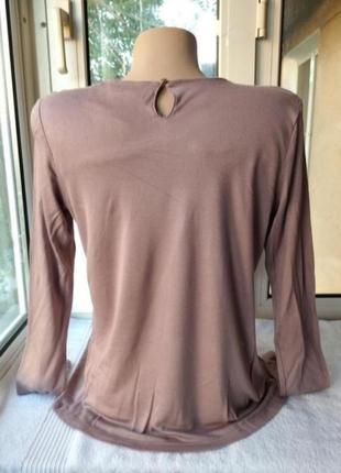 Брендовая вискозная трикотажная блуза блузка лонгслив7 фото