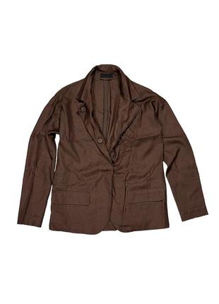 Prada milano brown light viscose classic blazer jacket легкий жакет\блейзер из вискозы прада милано