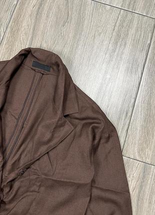 Prada milano brown light viscose classic blazer jacket легкий жакет\блейзер из вискозы прада милано4 фото