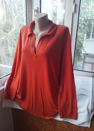 Брендовая вискозная трикотажная блуза блузка лонгслив большого размера мега батал6 фото