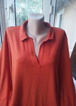 Брендова віскозна трикотажна блуза блузка лонгслів великого розміру мега батал4 фото