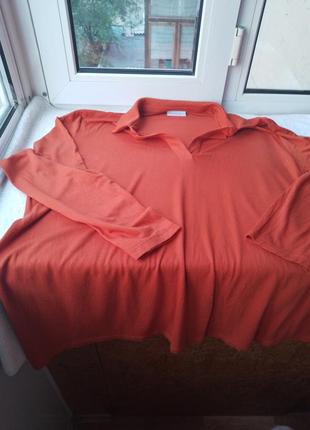 Брендовая вискозная трикотажная блуза блузка лонгслив большого размера мега батал9 фото
