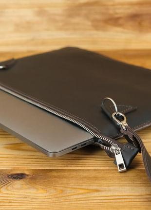 Кожаный чехол для macbook дизайн №44, натуральная кожа grand, цвет шоколад