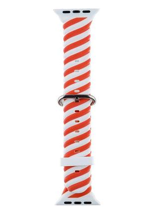 Ремінець colour bar для apple watch 42/44/45/49 mm колір 3, біло-червоний