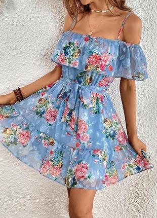 Сукня міні класична кльош квітчаста, 1500+ відгуків, єдиний екземпляр3 фото