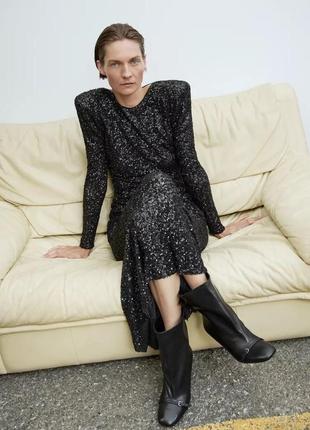 Широкі шкіряні черевики чорні zara new3 фото