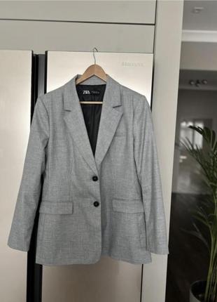 Новый пиджак zara серый новая коллекция размер l3 фото
