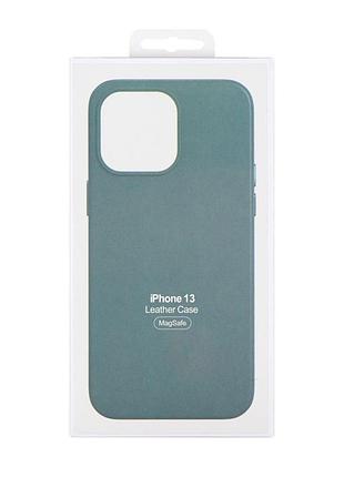 Чохол leather case with magsafe для iphone 13 pro max колір indigo blue 3