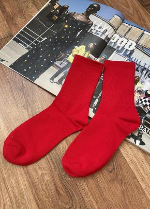 Трендові червоні шкарпетки ❤️3 фото