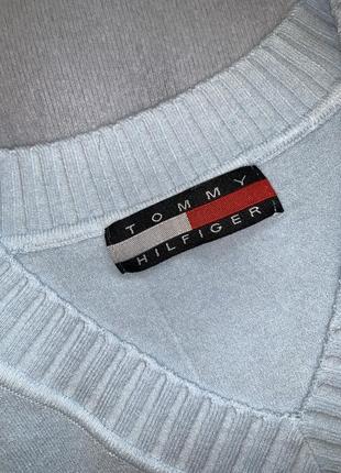 Стильный кашемировый свитерик с v-образным вырезом tommy hilfiger7 фото