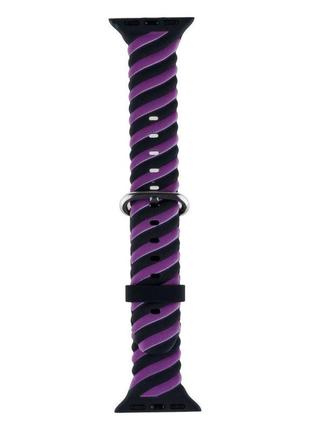 Ремінець colour bar для apple watch 38/40/41 mm колір 8, чорно-бузковий