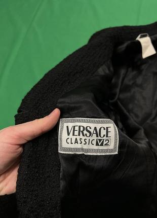 Versace v2 vintage facture wool blazer jacket фактурний шерстяний піджак версачі в2 вінтаж8 фото