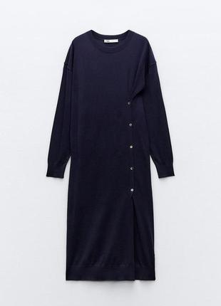 Тонкое трикотажное платье с содержанием шерсти zara s, m2 фото