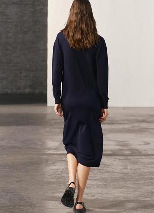 Тонкое трикотажное платье с содержанием шерсти zara s, m5 фото