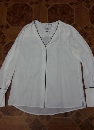 Белая блуза рубашка с манжетом6 фото