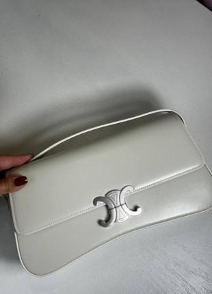 Кожаная серебряная сумка в стиле celine5 фото