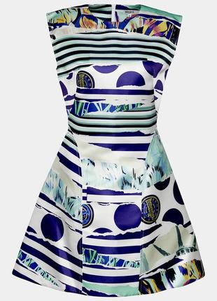 Роскошное платье kenzo multicolour printed satin sleeveless5 фото