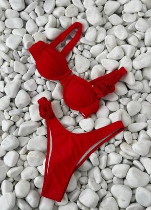 Купальник красный купальник женский купальник5 фото