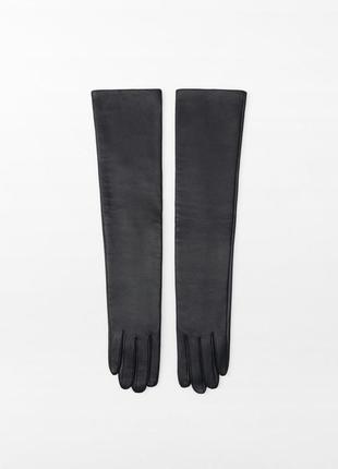 Кожаные высокие перчатки женские zara, 100% кожа2 фото