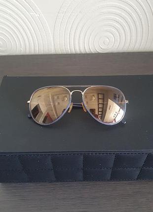 Очки авиатор золотая линза