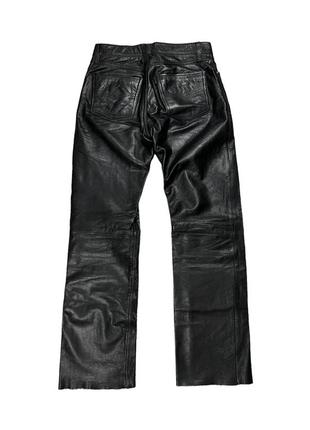 Vintage leather pants моцні шкіряні штани з якосної м'якої шкіри та гарного покрою harley schott2 фото