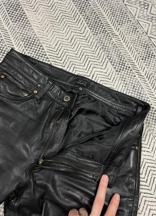 Vintage leather pants моцні шкіряні штани з якосної м'якої шкіри та гарного покрою harley schott4 фото