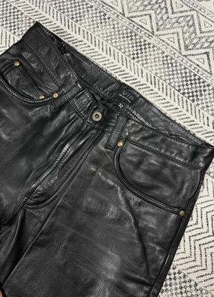 Vintage leather pants моцні шкіряні штани з якосної м'якої шкіри та гарного покрою harley schott3 фото