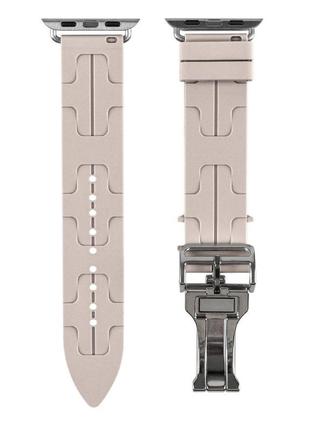 Ремінець для apple watch hermes 42/44/45/49 mm колір starlight color