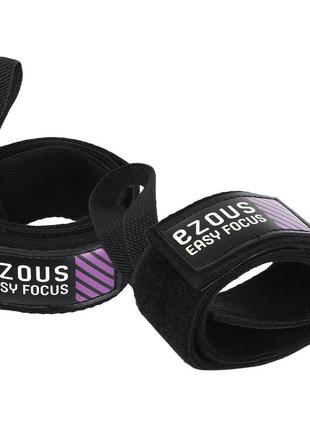 Бинты кистевые (2шт) для жима и тяги lifting wraps ezous c-01 черный3 фото
