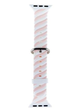 Ремінець colour bar для apple watch 38/40/41 mm колір 2, біло-рожевий