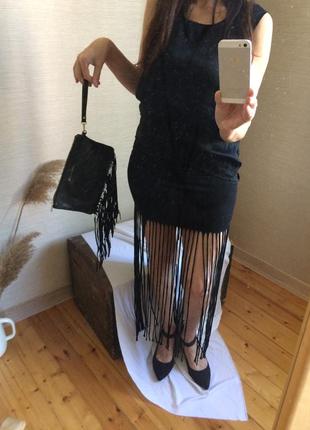 Жіноча сумка чорний шкіряний клатч італія3 фото