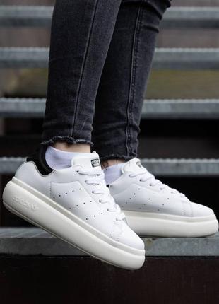 Жіночі кросівки адідас білі  adidas stan smith pf white black8 фото