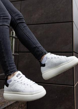 Жіночі кросівки адідас білі  adidas stan smith pf white black4 фото