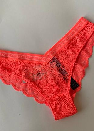 Женские ажурные трусики marks&spencer коралловые размер xs коллекция by boutique miami brazilian