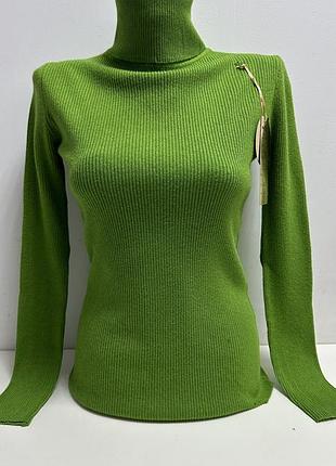 Гольф водолазка milano у рубчик, зеленого кольору!