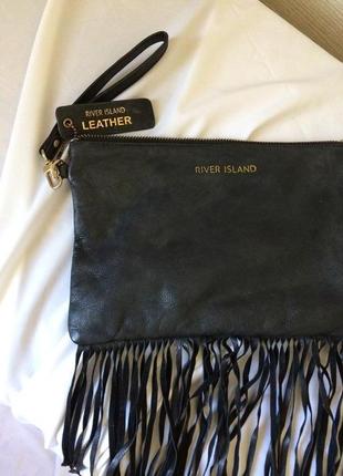 Жіноча сумка чорний шкіряний клатч італія4 фото