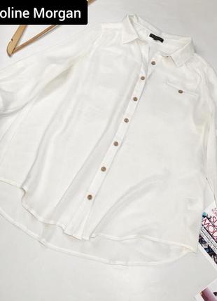 Сорочка жіноча біла вільного крою на гудзиках від бренду caroline morgan 14