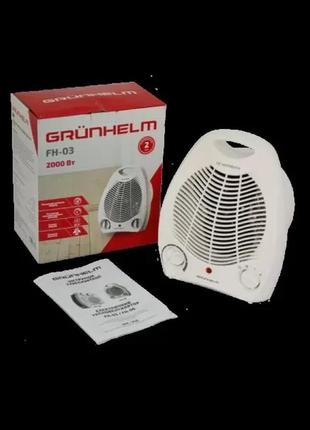 Високоякісний тепловентилятор спіральний grunhelm fh-03 2000 вт., для обігрівання та провітрювання приміщення
