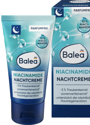 Увлажняющий крем с ниацинамидом balea  nachtcreme niacinamide, 50 ml