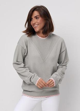 Оверсайз вязаный свитер свободного кроя