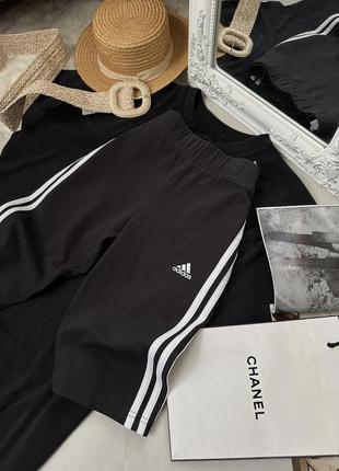 Черные женские шорты велосипедки adidas